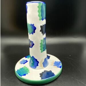 Blue‎ White Motif Emilia Taper Candle Holder Anthropologie Contemporary